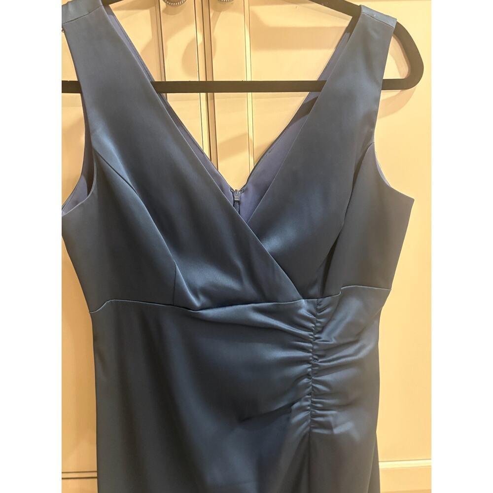 Donna Ricco NY Dress Shirred Front Sleeveless Womens Size 8 Dark Aqua - Picture 3 of 4